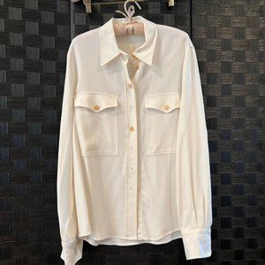 Joseph LTD. Cream Button Down Blouse